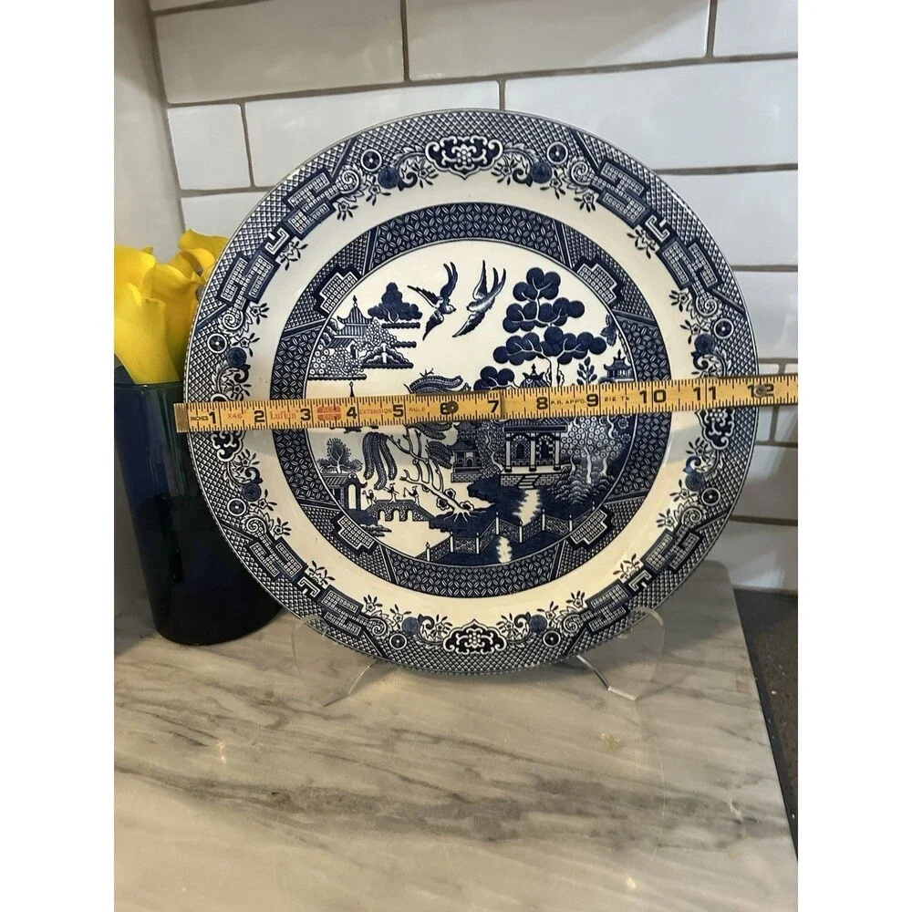 Churchill Blue Willow Round Chop Plate Serving Platter 12 Inch Made in England